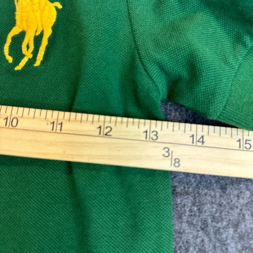 NEW Polo Ralph Lauren Boys Big Pony Cotton Mesh Polo Shirt Green Yellow 3 Size 7 - Picture 11 of 13